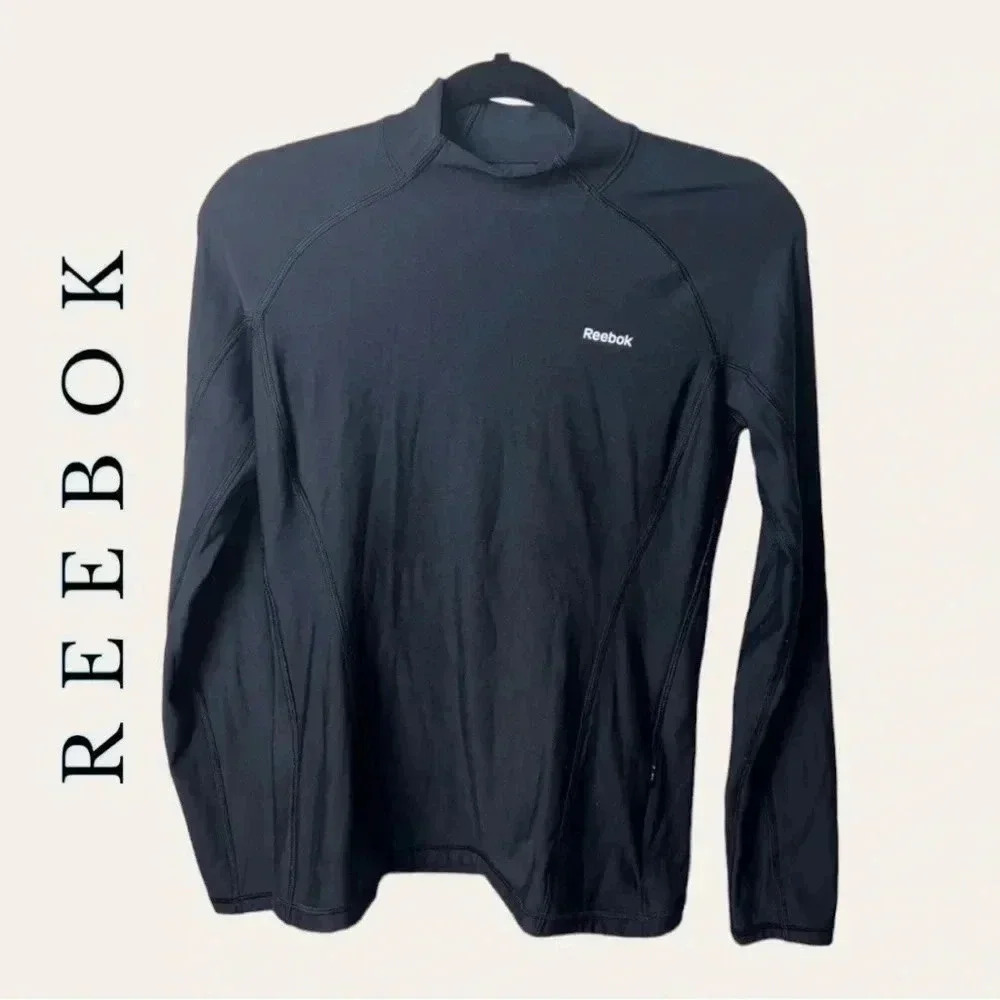 0409. REEBOK LONG SLEEVE WORKOUT TOP MOCK‎ NECK SIZE SMALL